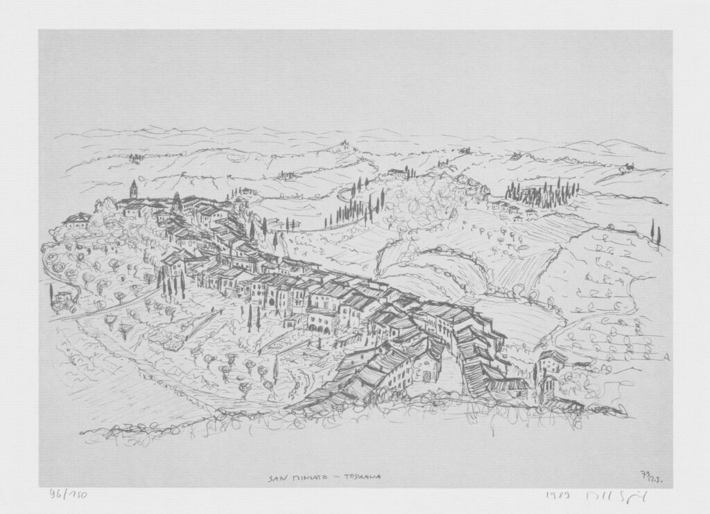 Manfred Saynisch: "SAN MINIATO - TOSKANA“ (Zeichnung, 07.09.1979): Bildrechte: Barbara Alt-Saynisch